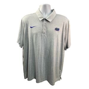 Nike Florida Gators Polo Shirt Mens XXL Gray Embroidered Logo Performance